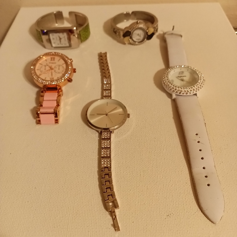 Women's bling watch lot. 5 total